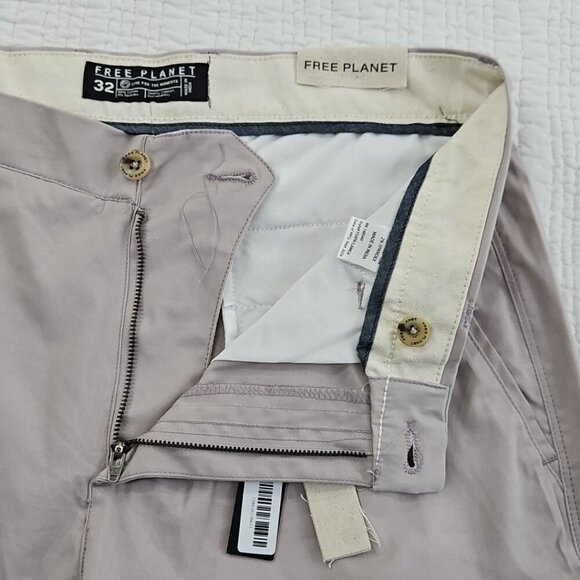 Free Planet Shorts Men's 32 Lilac Purple NWT 9" Inseam Stretch Chino Flat Front - Picture 8 of 15